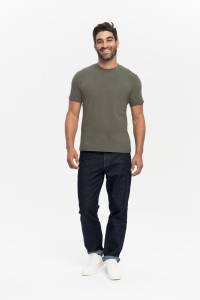 T-shirt Zack bawełniany khaki - Zack Roman