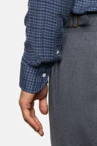 Koszula button down Vichy niebieska bawełniano-kaszmirowa - Zack Roman