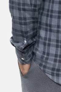 Koszula w kratkę Gingham szara bawełniana - Zack Roman