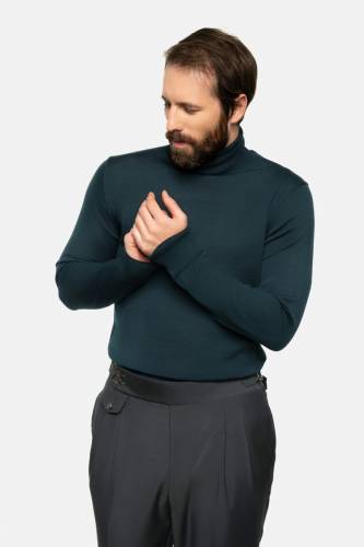 Zielony golf z wełny merino