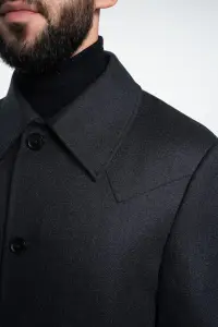Płaszcz Chesterfield grafitowy wełniany - Zack Roman