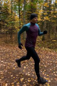 Longsleeve sportowy merino fioletowo-turkusowy 195g - Zack Roman