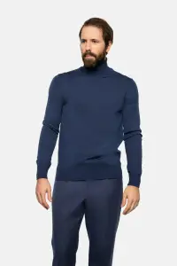 Golf merino granatowy - Zack Roman