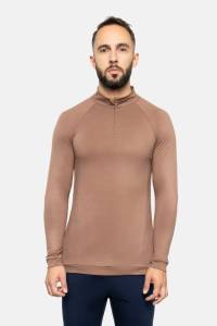 Longsleeve sportowy merino beżowy 195g - Zack Roman