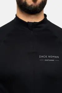 Longsleeve sportowy merino czarny 195g - Zack Roman
