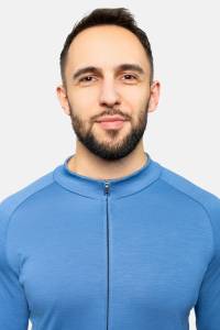 Koszulka kolarska Extra Warm merino błękitna 283g - Zack Roman