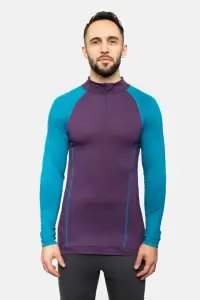 Longsleeve sportowy merino fioletowo-turkusowy 195g - Zack Roman