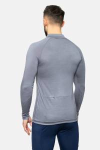 Longsleeve sportowy merino popielaty 195g - Zack Roman