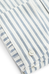 Koszula biała w niebieskie paski multi stripe bawełniana - Zack Roman
