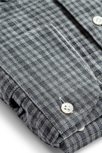 Koszula button down Vichy szara bawełniano-kaszmirowa - Zack Roman