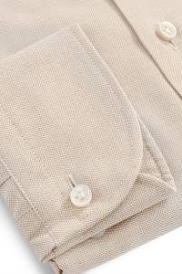 Koszula Pure Tone Oxford Button Down beżowa bawełna organiczna - Zack Roman