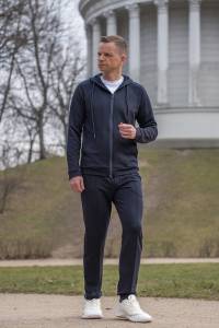 Bluza dresowa merino Super 120 French Terry granatowa - Zack Roman