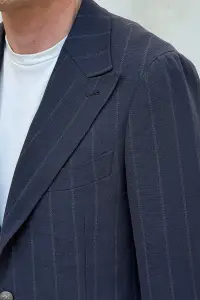Marynarka Rowing Blazer, granatowa w pasy, wełniana