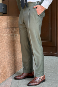 Garnitur Solaro Army Green wełniany - Zack Roman