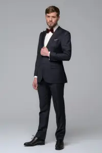 Garnitur Gatsby Midnight granatowy wełniany - Zack Roman