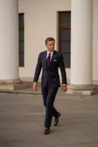 Garnitur Gatsby Midnight granatowy wełniany - Zack Roman