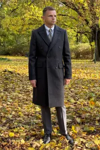 Płaszcz Ulster grafitowy wełniany 660g Reda - Zack Roman