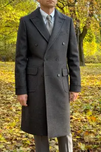 Płaszcz Ulster grafitowy wełniany 660g Reda - Zack Roman