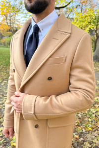 Płaszcz Polo beżowy wełniany angorowy 740g - Zack Roman
