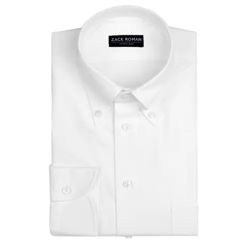 Biała koszula OCBD, preppy, organiczna bawełna
