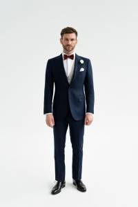 Granatowy Garnitur Ślubny Gatsby
