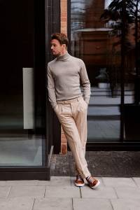 Golf merino beżowy - Zack Roman