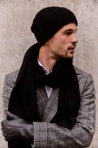 Szalik merino czarny - Zack Roman