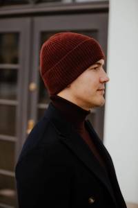 Czapka merino bordowa - Zack Roman