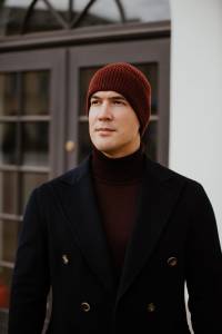 Czapka merino bordowa - Zack Roman