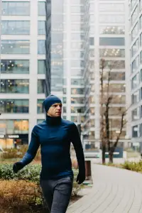 Longsleeve sportowy merino granatowy 195g - Zack Roman