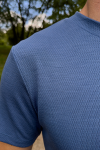 T-shirt sportowy Mesh Merino, niebieski