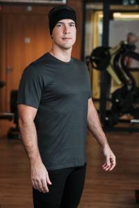 T-shirt sportowy merino 195 khaki - Zack Roman