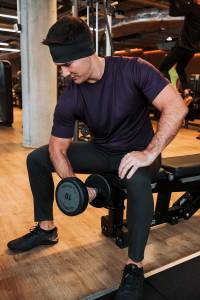 Legginsy sportowe z wełny merino, khaki