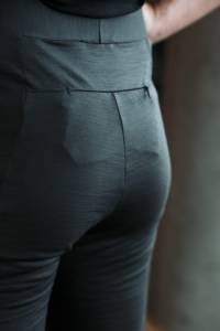 Legginsy sportowe z wełny merino, khaki