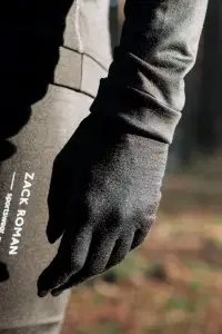 Rękawiczki sportowe z wełny merino, czarne