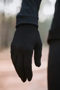 Rękawiczki sportowe z wełny merino, czarne