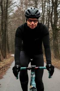 Koszulka kolarska Extra Warm merino czarna 283g - Zack Roman