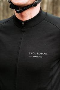 Koszulka kolarska Extra Warm merino czarna 283g - Zack Roman