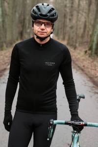 Koszulka kolarska Extra Warm merino czarna 283g - Zack Roman