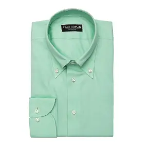 Koszula OCBD zielona preppy bawełna organiczna - Zack Roman