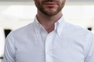 Koszula OCBD biała preppy organiczna bawełna - Zack Roman