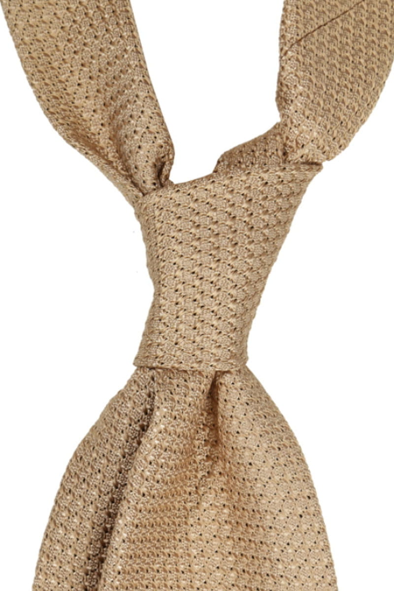 Light beige grossa grenadine tie
