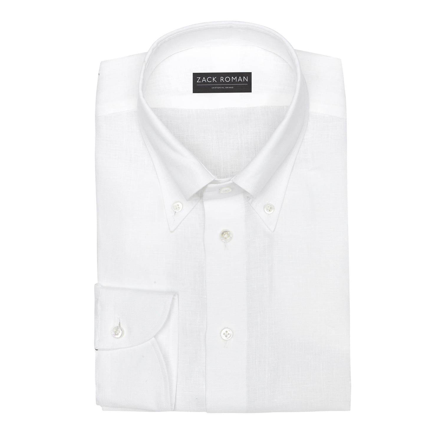 Biała koszula button down, lniana