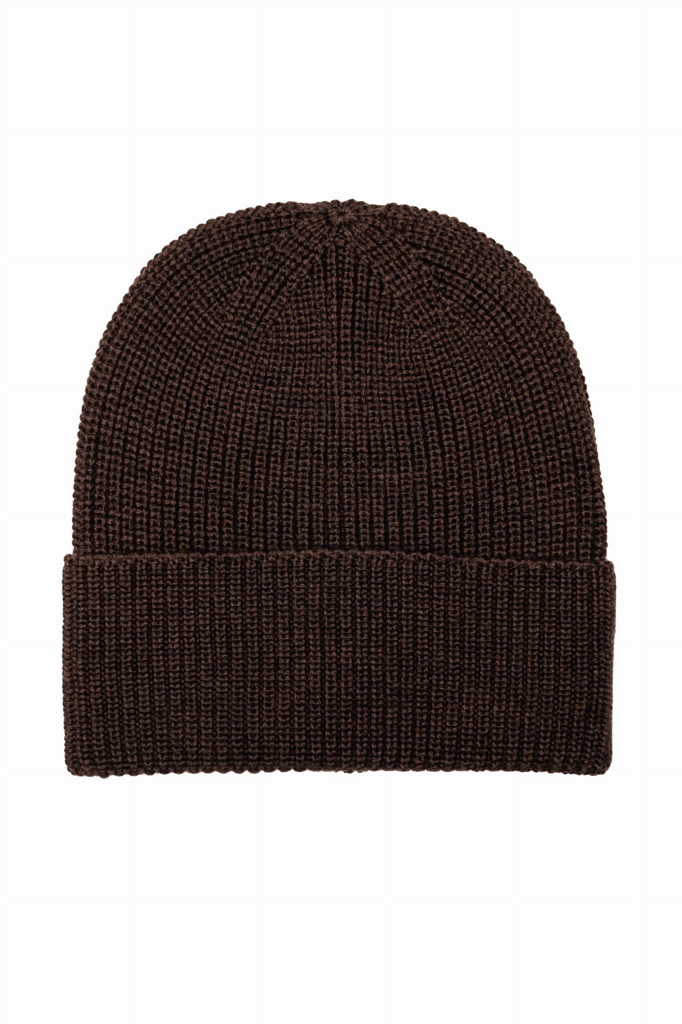 Czapka z wełny merino, brązowa